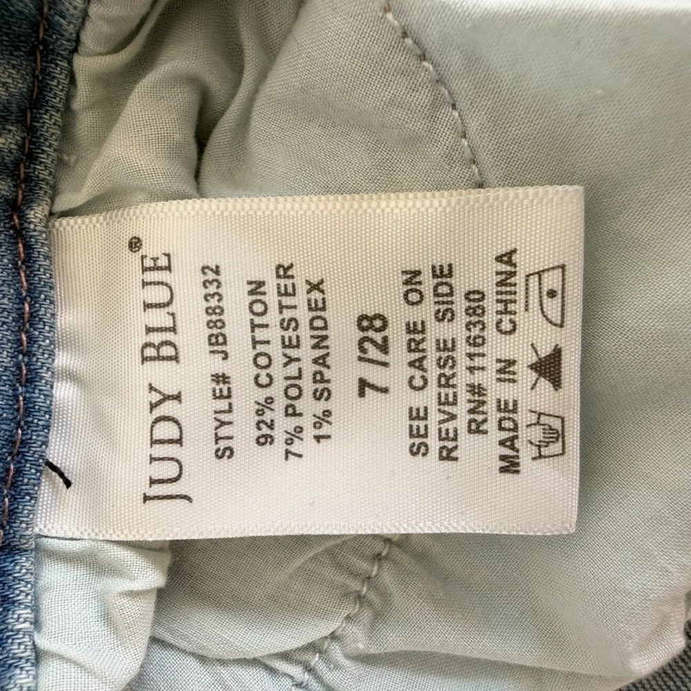 Judy Blue Wide Leg Jeans Size 28 Blue Boho Stretch High Rise - Picture 10 of 10